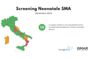 Screening neonatale SMA: già attivo in quattordici regioni italiane e in via di introduzione in altre tre